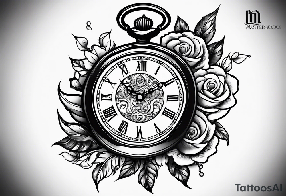 simple 
pocket watch tattoo drawing for men tattoo idea