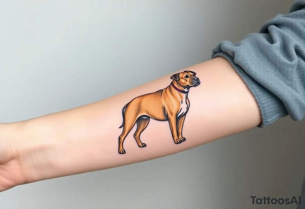mertle austrailian cattle dog with a tan pitbull standing tattoo idea