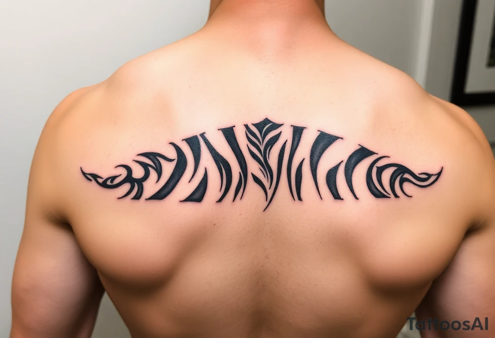 rib tattoo with tiger stripe camo pattern tattoo idea