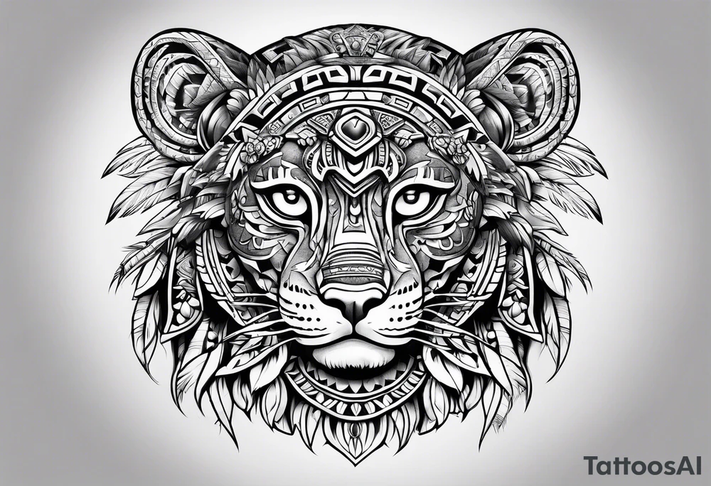 aztec jaguar shaman tattoo idea