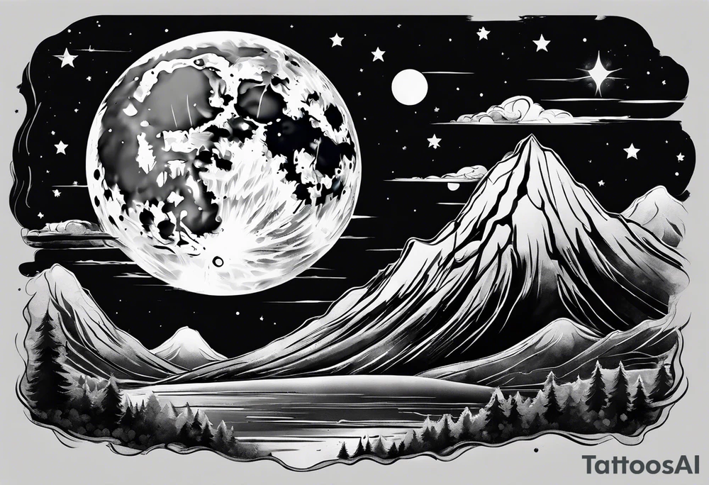 a full moon tattoo idea