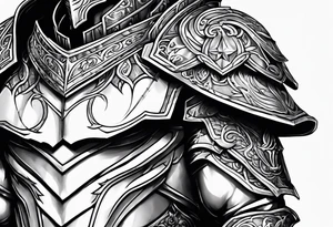 Armor for upper arm and chest tattoo idea