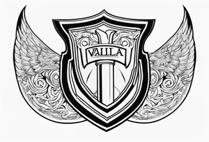 Valhalla shield  steps sword tattoo idea