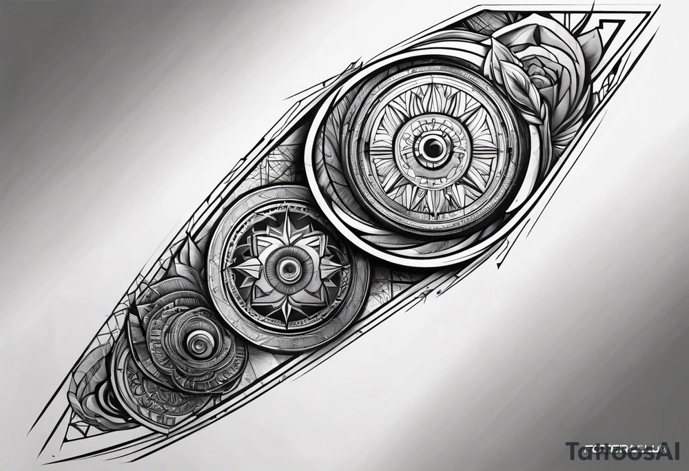 Forearm futuristic design tattoo idea