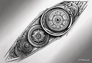 Forearm futuristic design tattoo idea