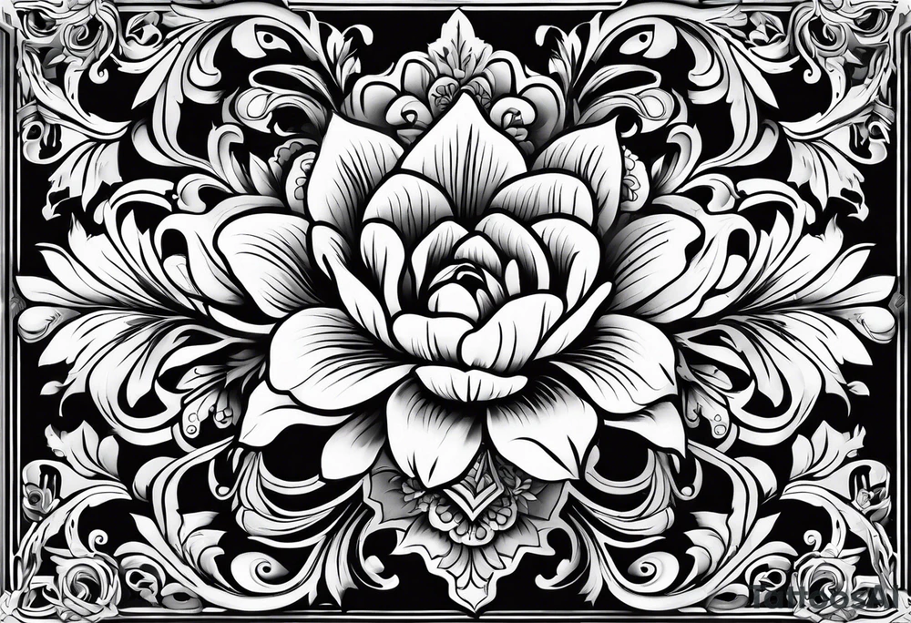 ornaments of flowers tattoo idea