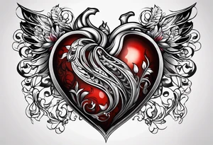 heart tattoo with open in middle tattoo idea