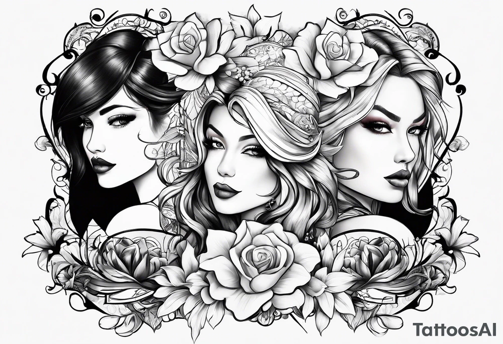 I want the name, Sha and Faye in cursive tattoo idea