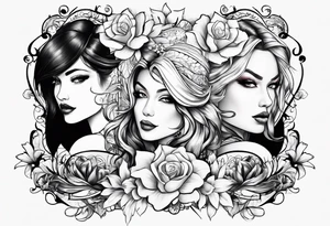 I want the name, Sha and Faye in cursive tattoo idea