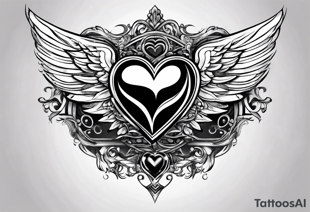Heart with wings saying 22 tattoo idea