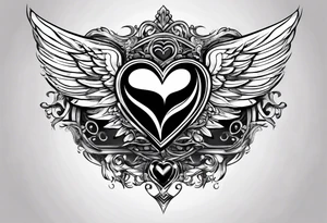 Heart with wings saying 22 tattoo idea