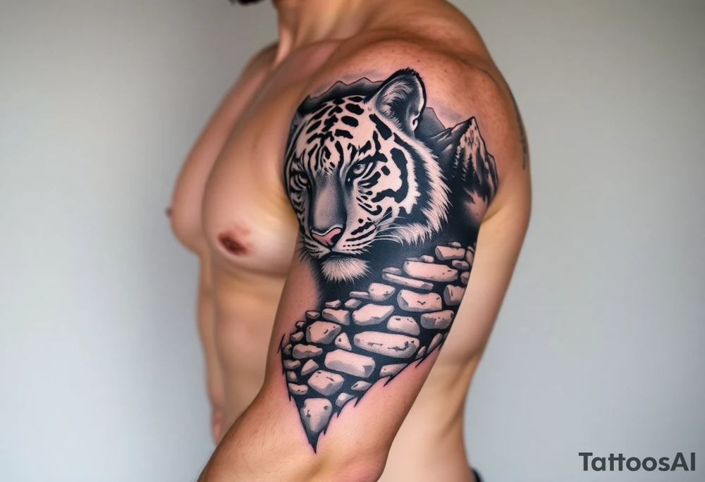 Tiger, grand Teton mountains,  Vermont mountains, firefighter, rock retaining wall tattoo idea