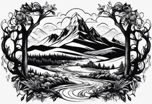 A cross at the end of the wilderness tattoo idea