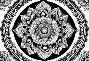 a psychedelic mandala under boobs tattoo idea