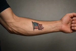 torn American flag tattoo idea