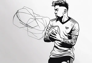 PERSON WITH FOOTBALL tattoo idea