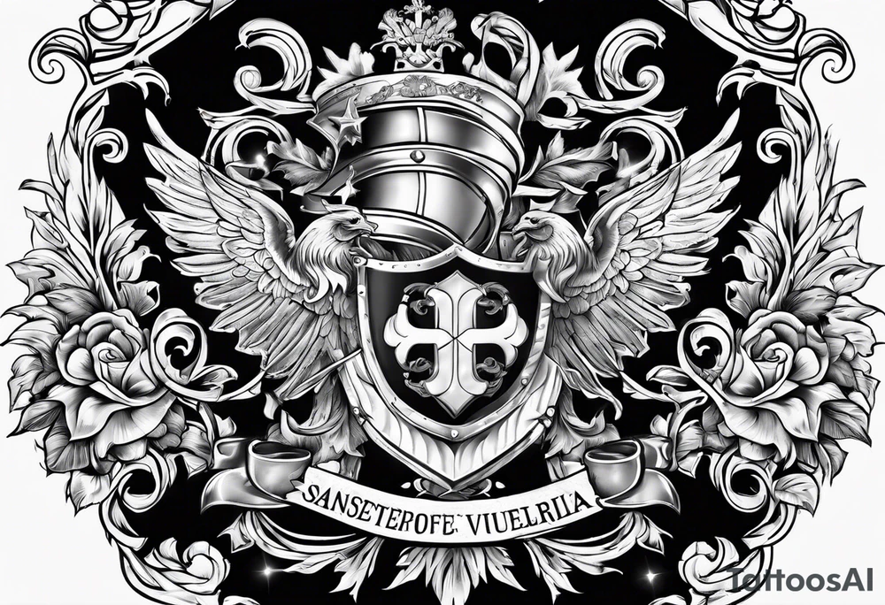 sanguis et vulnera coat of arms tattoo idea