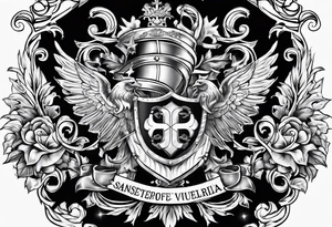 sanguis et vulnera coat of arms tattoo idea