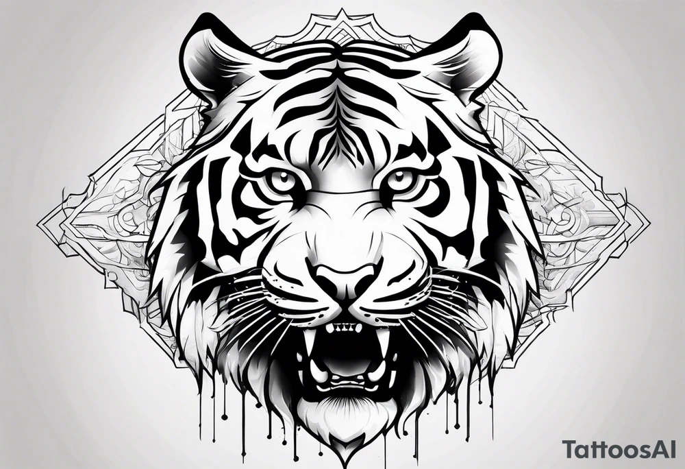 tiger standing up tattoo idea