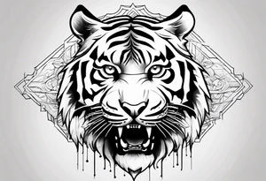 tiger standing up tattoo idea