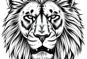 powerful majestic lion, close-up tattoo idea