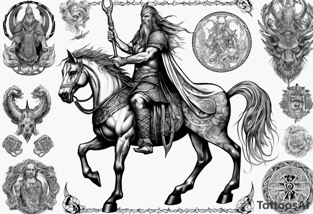 Norse god meili on horse tattoo idea