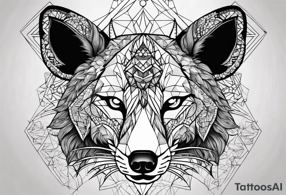 small animal face tattoo idea