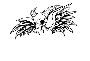 goat bones odd angel surreal tattoo idea