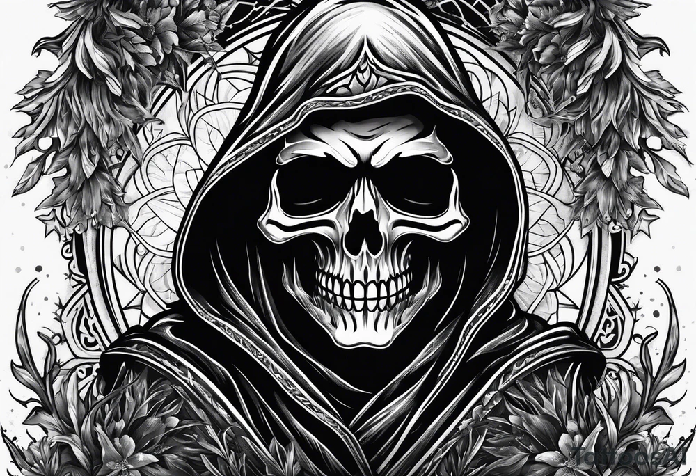 Grim reaper with snow flake tattoo idea