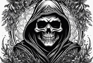 Grim reaper with snow flake tattoo idea