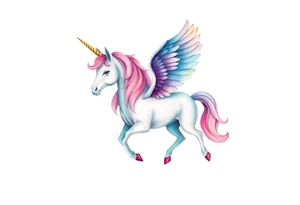 Unicorn with wings tattoo idea