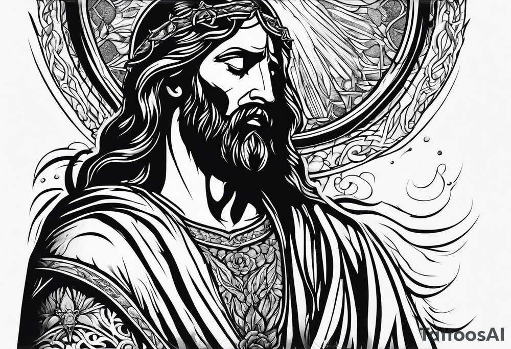 Jesus crying blood tattoo idea