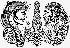 Hawaiian tribal tattoo describing a fathers love for his wife and son tattoo idea