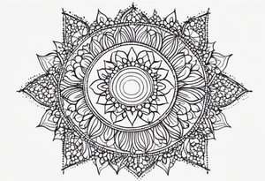 simple sunshine shape made of dots tattoo idea