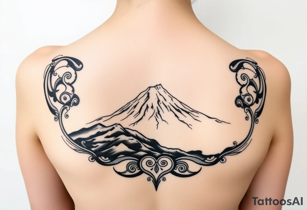 Traditional Māori Mt Taranaki chest tattoo tattoo idea
