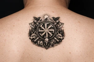 Ideas with pagan Slavic kolovrat tattoo idea