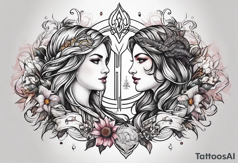 virgo and scorpio symbols merged tattoo idea