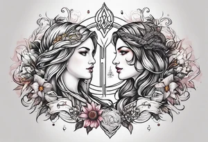 virgo and scorpio symbols merged tattoo idea