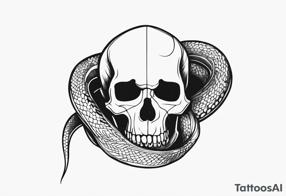 A snake wrapped around a skull tattoo idea