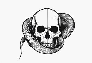 A snake wrapped around a skull tattoo idea
