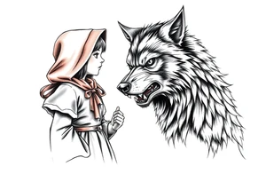 Little red riding hood and big bad wolf tattoo idea