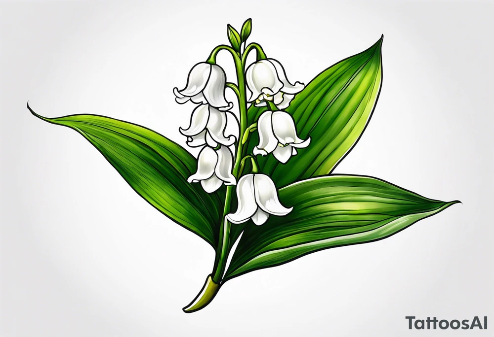lily of the valley and taxus bacata flower tattoo idea