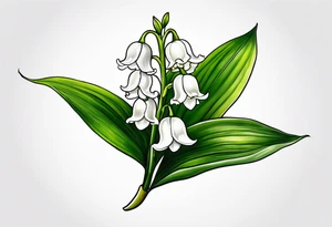 lily of the valley and taxus bacata flower tattoo idea