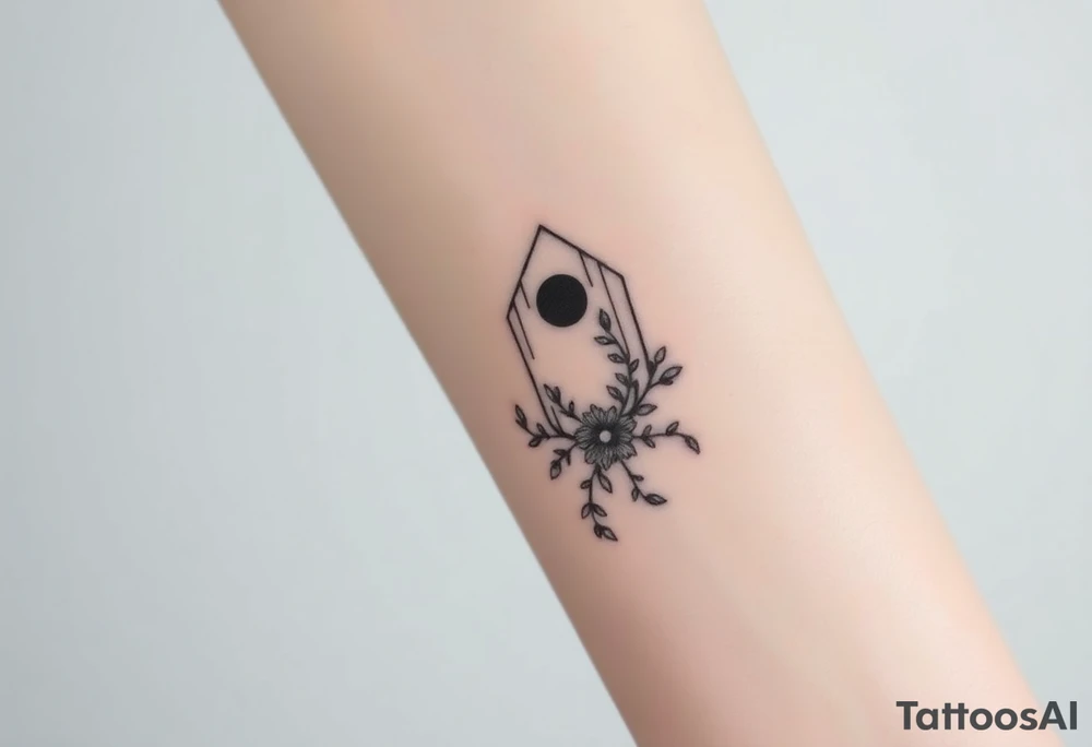 Birdhouse with flower vine tattoo idea