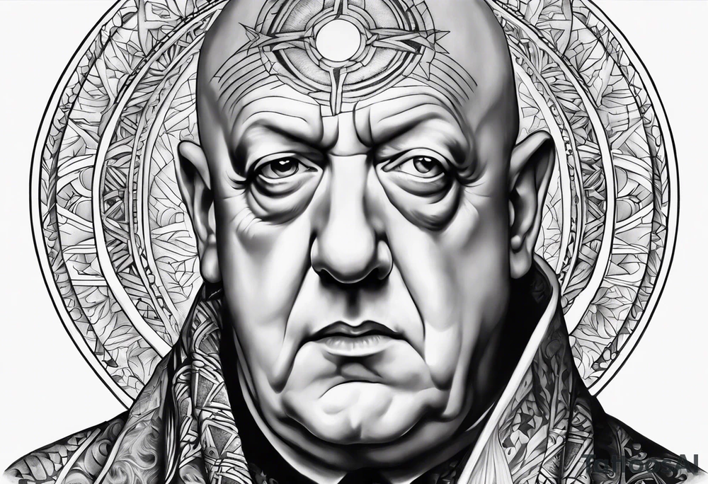 portrait of Aleister Crowley tattoo idea