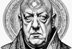portrait of Aleister Crowley tattoo idea