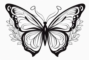 Butterfly: “A vibrant butterfly with colorful wings, resting on a flower, showcasing transformation and beauty.” tattoo idea