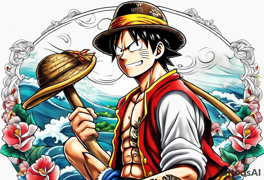 Once piece luffy tattoo idea
