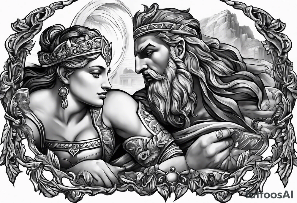 make a roman mythology themed tattoo with a dark theme tattoo idea