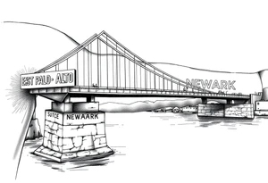 A bridge over water with two cities on the side. The city signs on the side of the bridge. East Palo Alto on the left and Newark on the right tattoo idea